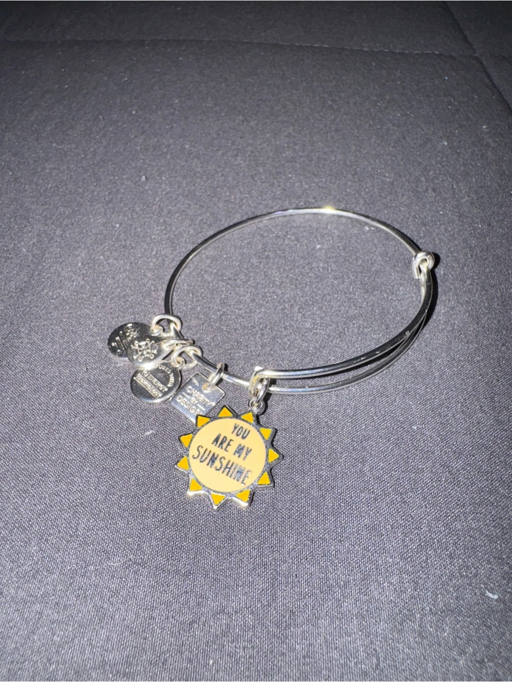 Alex and Ani Yellow Sun Charm Bangle Bracelet